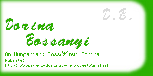 dorina bossanyi business card